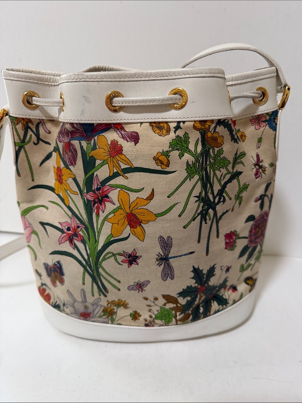Vintage Gucci white/ Cream Flora bucket - Picture 7 of 16